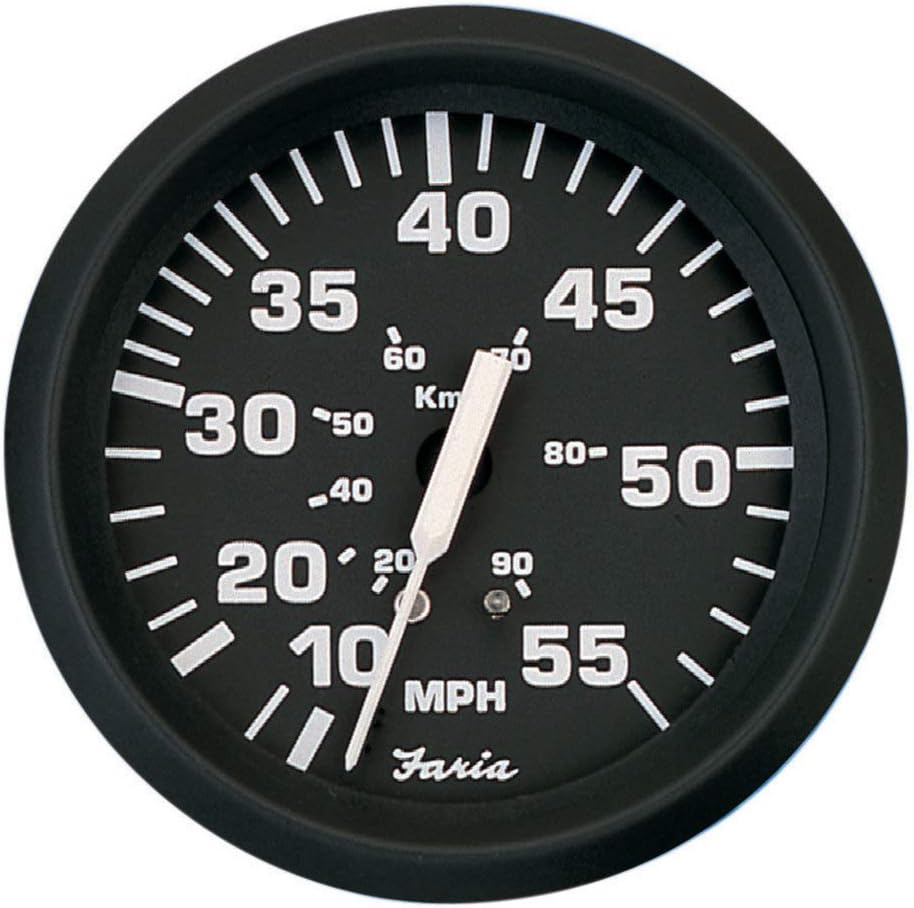Beede Instruments Faria Beede Faria 32810 Euro Speedometer (55 MPH) Pitot - 4", Black