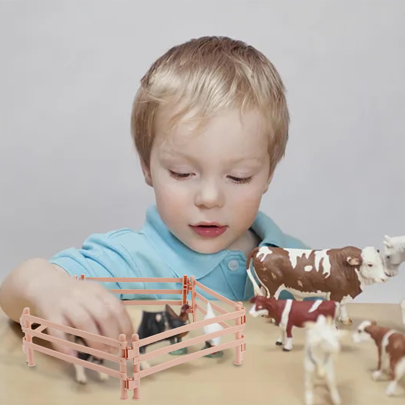 40 piezas Mini caballo Corral 15 x 6,5 cm Mini Valla Granja Granja Granja Niños Regalo Educativo Fácil de Instalar para DIY Jardín Valla Micro Paisaje Decoración - Brillante