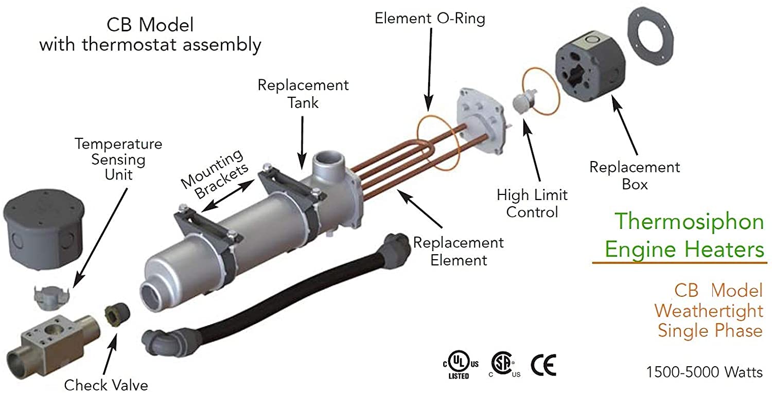 HOTSTART CB120110200 Engine Heater Weathertight Coolant preheater