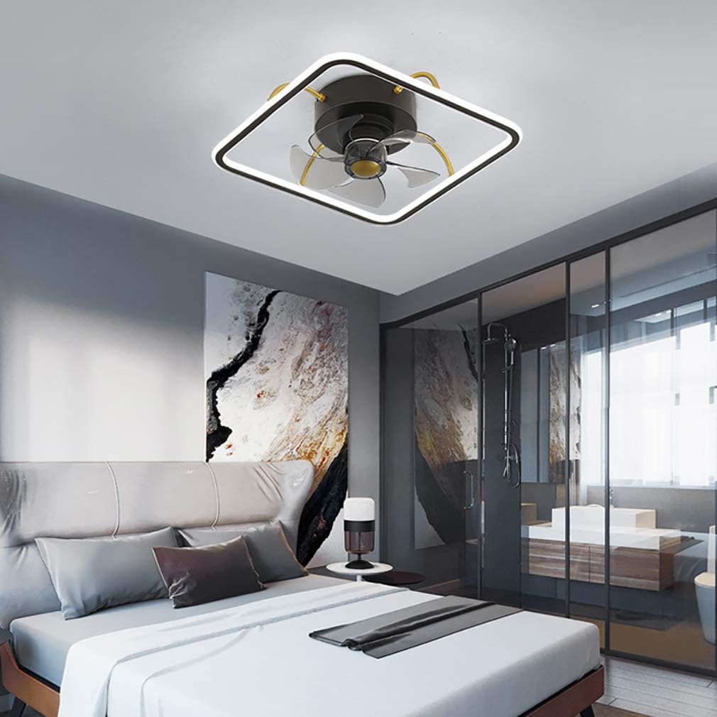 YUEGOO Bedroom Ceiling Fan with Led Light and Remote Control 3 Speeds with Timer Dimmable Fan Ceiling Light 45Cm Modern Living Room Quiet Ceiling Fan Light
