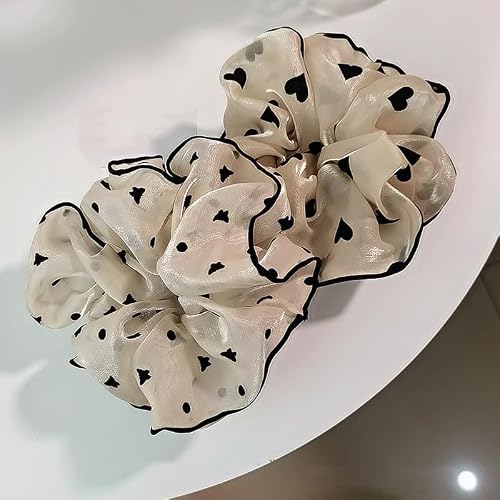 Lemeilleur 2pcs Fancy Chiffon Hair Scrunchies, For Thick Curly Hair Accessories,Soft Ropes Ponytail Holder No Hurt Your Hair Soft Hair Ties, for Women Hair Accessories Decorations