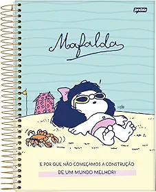 Jandaia - Caderno Espiral Universitário CD 10 Matérias 160 Fls Mafalda Praia FSC
