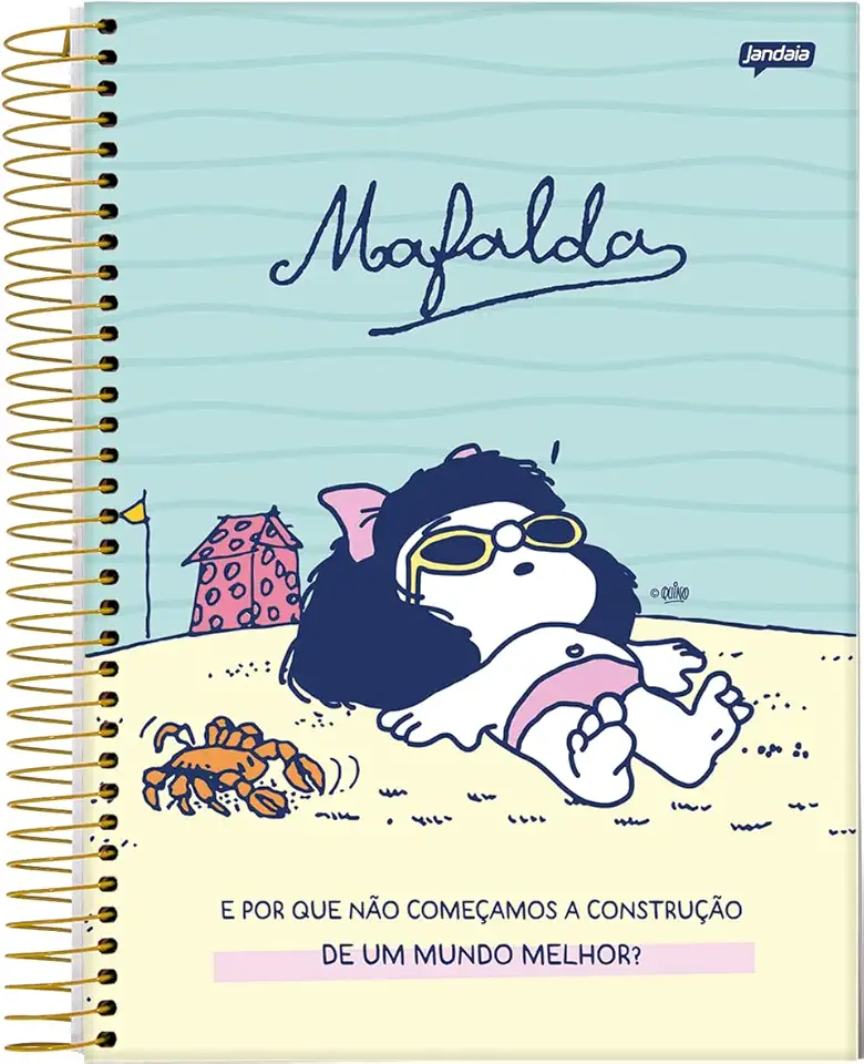 Jandaia - Caderno Espiral Universitário CD 10 Matérias 160 Fls Mafalda Praia FSC