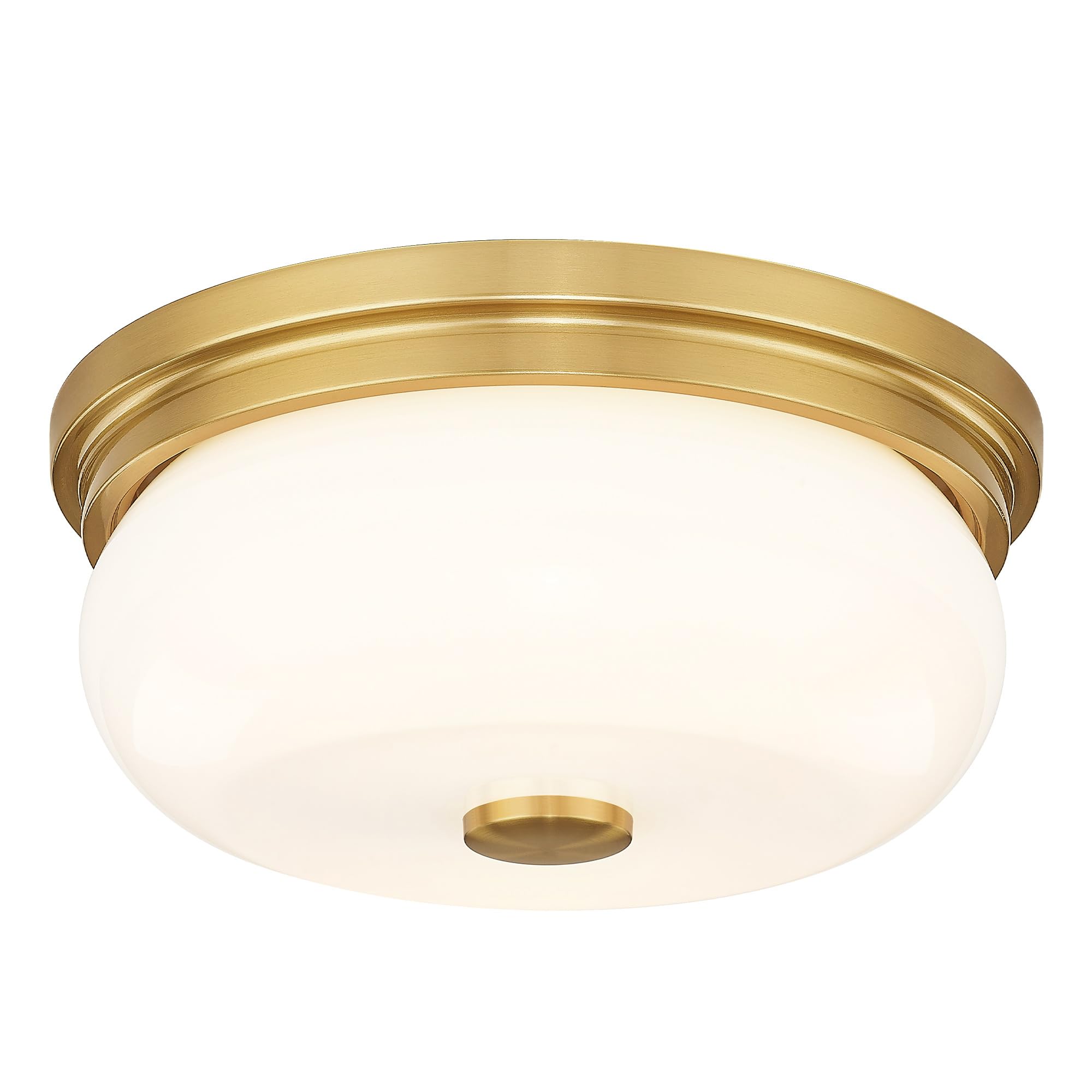 Photo 1 of Gold Flush Mount Ceiling Light, HWH Modern Flush Mount Ceiling Light Fixtures with Milk White Glass, 12 Inch Indoor Ceiling Light for Hallway Corridor Kitchen, 5HJX109F BG-MW