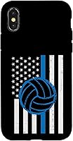 Vista 5 de US Flag Blue Line Volleyball Vintage Patriotic Police Cop Case for iPhone 17