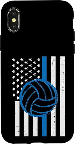 Miniatura 5 de US Flag Blue Line Volleyball Vintage Patriotic Police Cop Case for iPhone 17