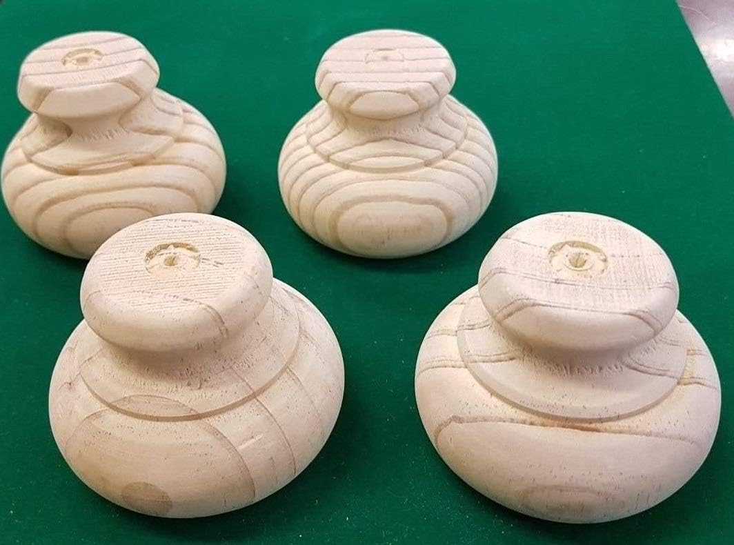 4 x PINE 55mm Tall WOODEN BUN FEET PINE FURNITURE LEGS