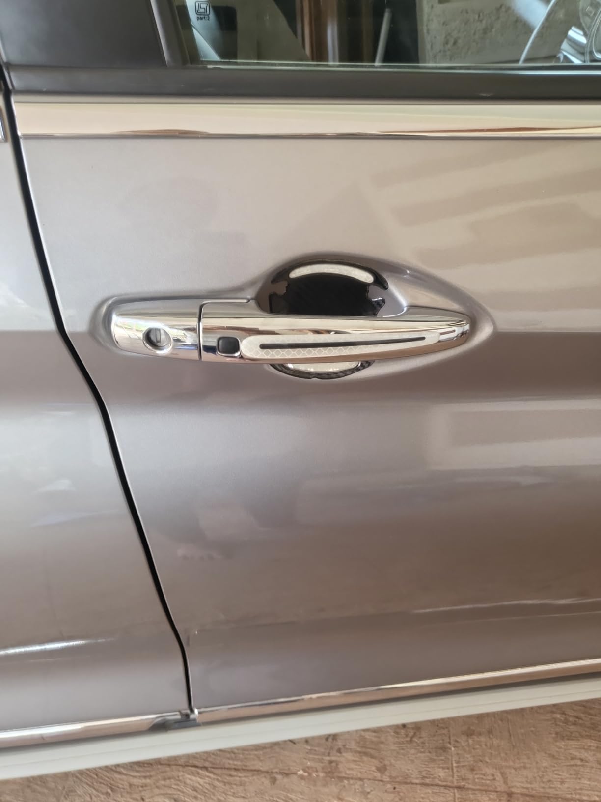 Mr Fix® (Silver) Car Reflective Sticker Door Handle Door Bowl