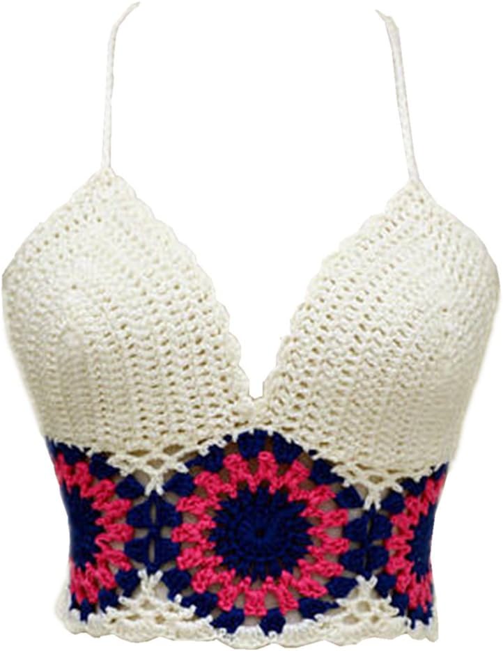 Black Bikini Halter Top Handmade Crochet Crop Top