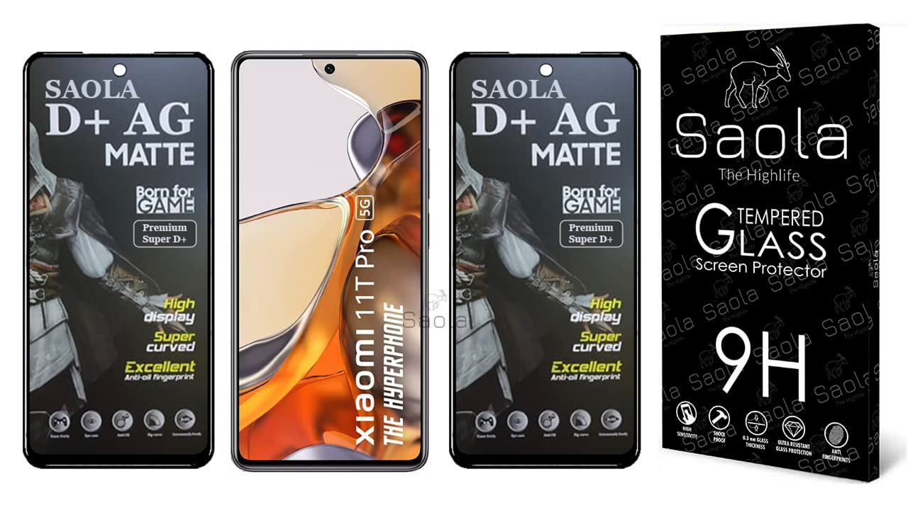 Saola D+ Matte Tempered Glass With 18H Hardness For Xiaomi Mi 11T Pro 5G (Pack Of 2) with Free Installation Kit. Full screen Coverage - 6.67 inch (B0BRK3HGYS) Amazon Price History, Amazon Price Tracker