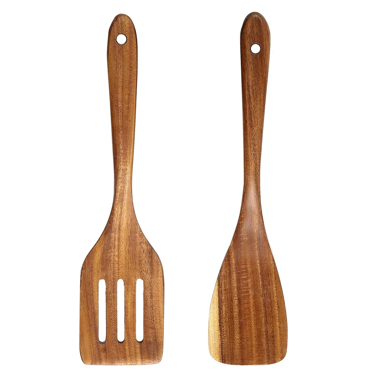 Spatule en bois d'acacia fait main : ustensiles de cuisine durables et antiadhésifs