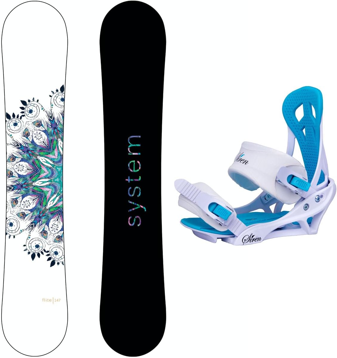 System Flite Snowboard and Mystic Bindings Women's Snowboard Package