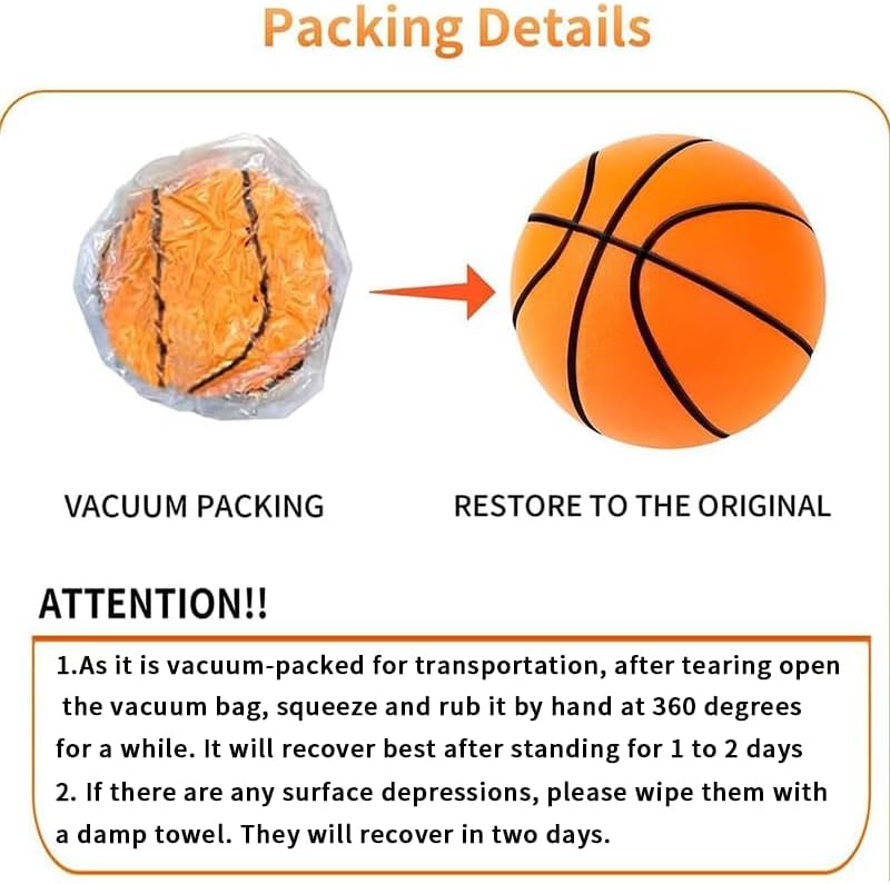 Silent Basketball, Upgrade Silent Basket-Ball Dribbling Indoor,Dribble Dream SIL ent Basket Ball, Foam Basketball Indoor Training Quiet Ball（8.3in） - Image 2