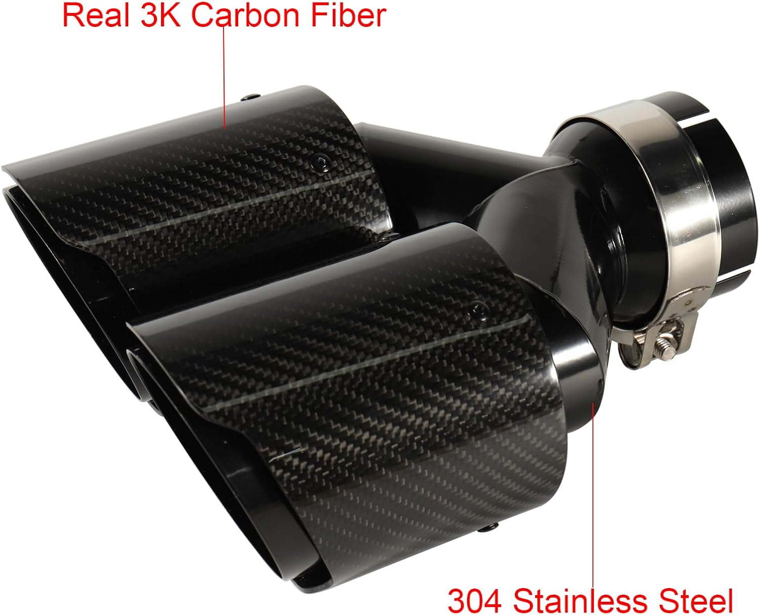 Carbon Fiber Dual Exhaust Tip 3 Inch Inlet 4 Inch Outlet Dual Carbon Fiber Exhaust Tip