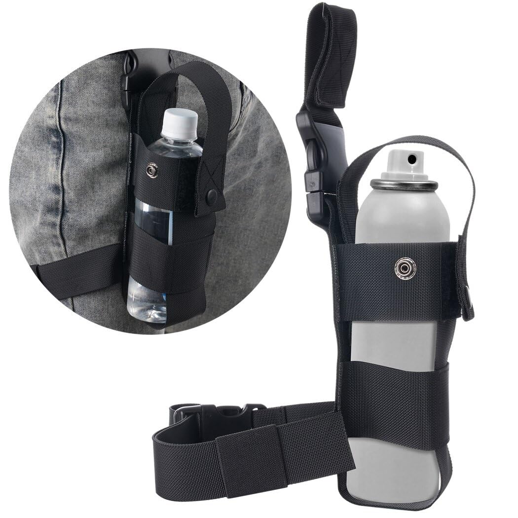BOSREROY Adjustable Shoulder Strap for Spray Pepper Leg Thigh Open Holster Water Bottle Hiking Nylon MK9