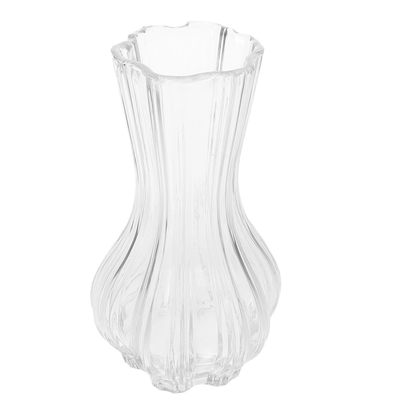 Vase en verre épais transparent stable pour fleurs de salon