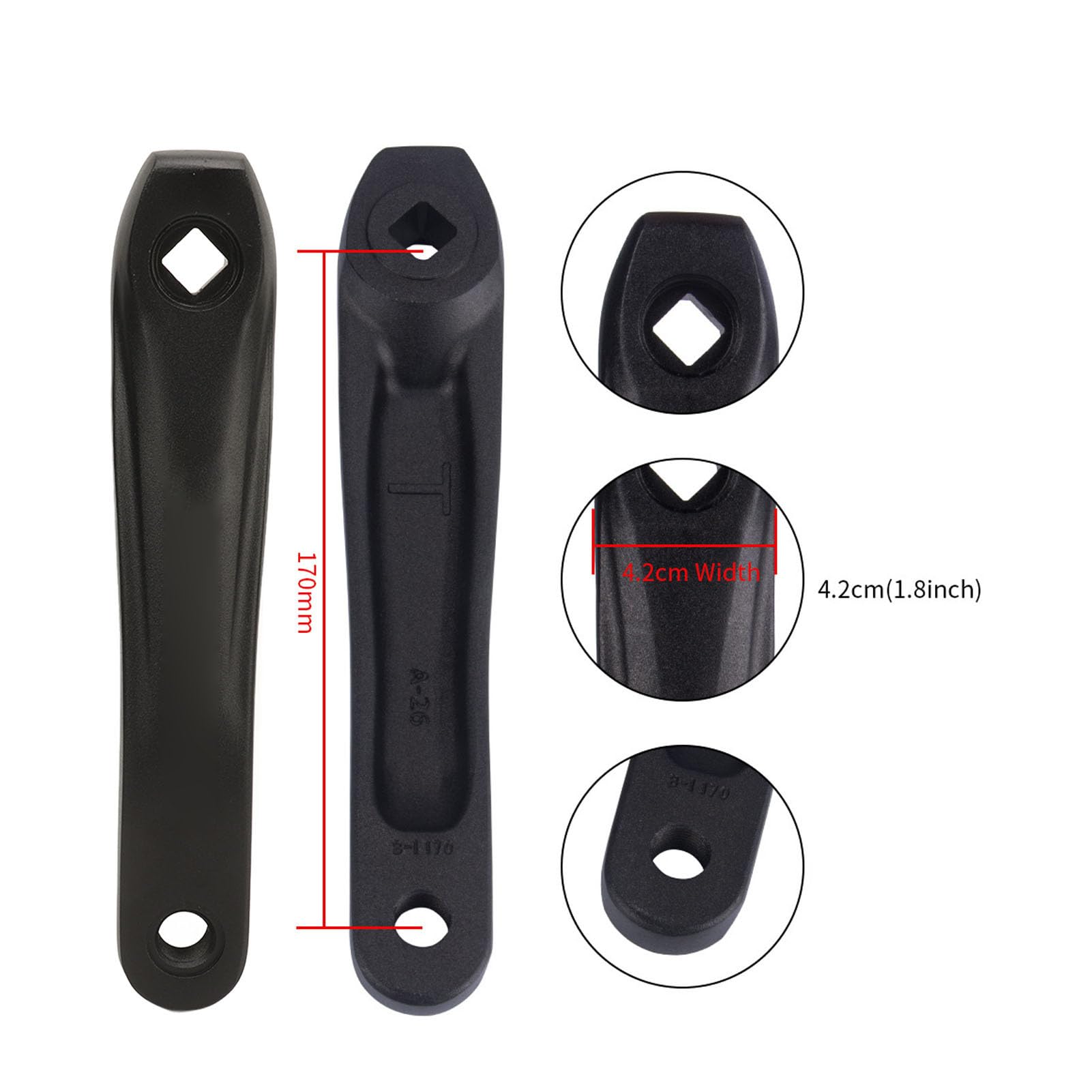 Guarnitura per Bici da Montagna, Guarnitura conica Quadrata in Lega di Alluminio, Kit pedivella Leggera, Set di pedivella per Pedale di Ricambio per Ciclismo