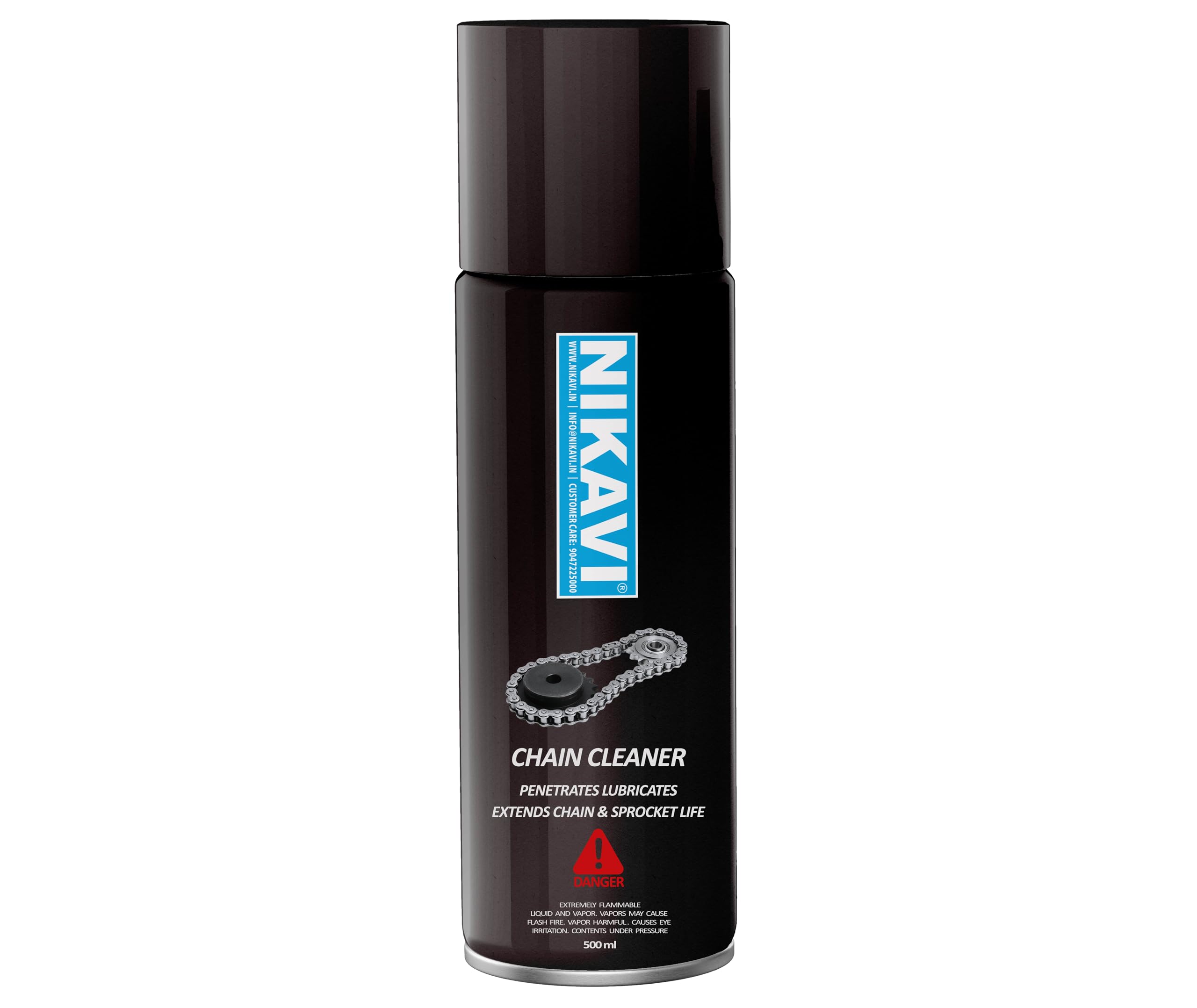 NIKAVI Chain Cleaner Spray – 500ml | High-Performance Motorcycle Chain Degreaser | Removes Dirt, Grease & Oil | Rust Protection | Safe for O-Ring, X-Ring & Z-Ring Chains-image-26