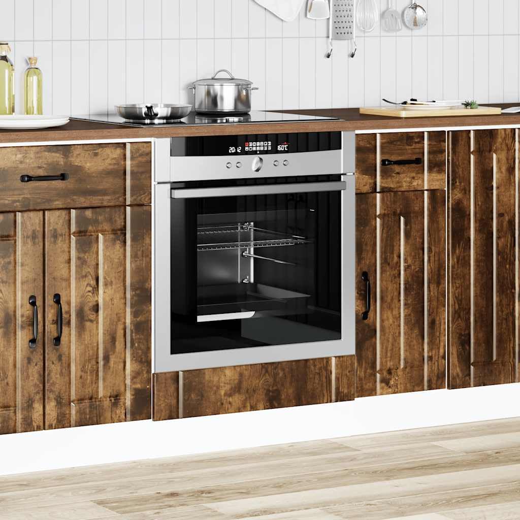 vidaXL Armadio Forno Lucca Rovere Fumo in Legno Multistrato, unità Forno, Armadio Forno da Cucina, unità Base Forno, unità Forno da Cucina