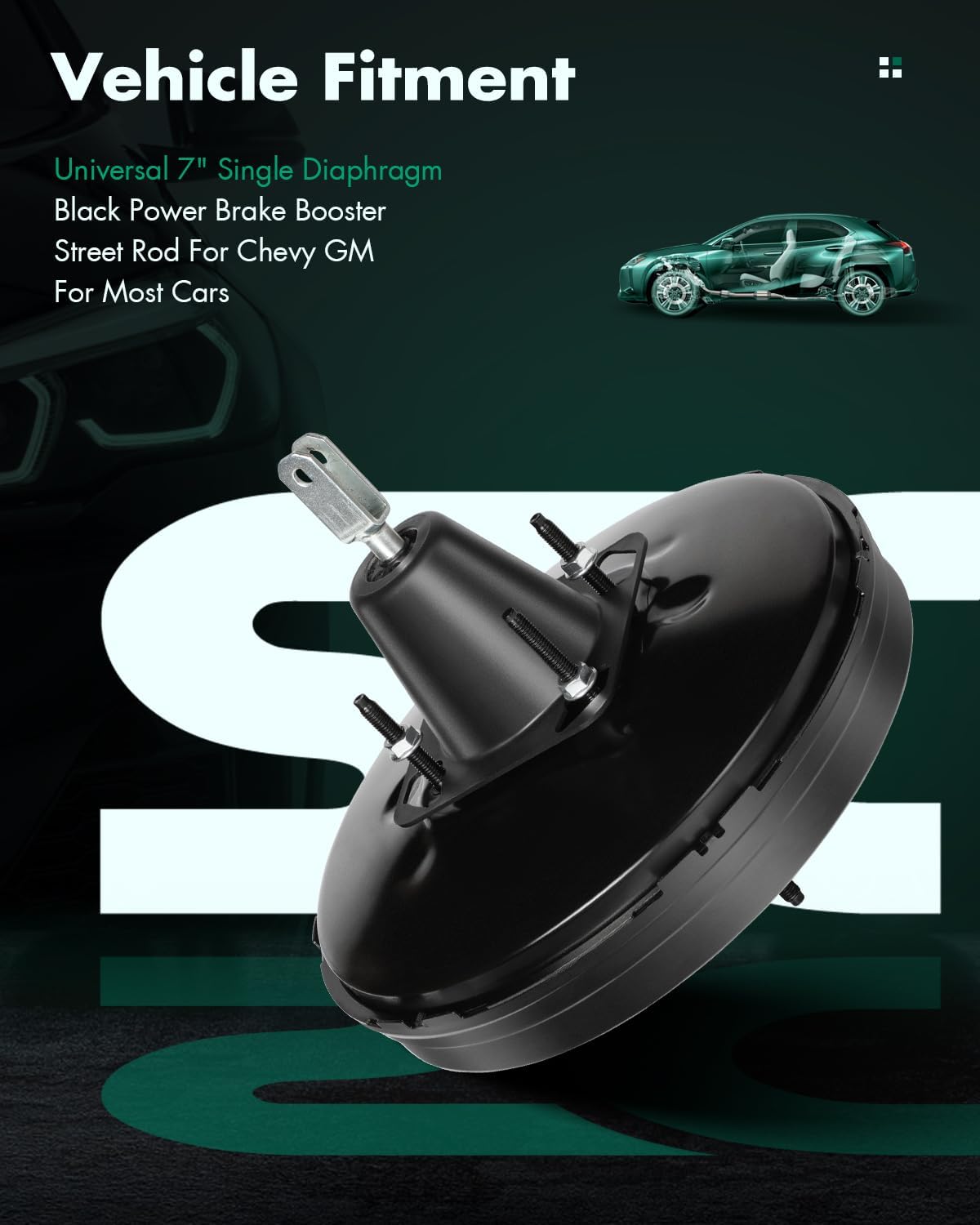 SCITOO Vacuum Power Brake Booster Compatible with Ford Edge 3.5L 2007-2010, For Lincoln MKX 3.5L 2007-2010, Replace 54-74232, without Master Cylinder