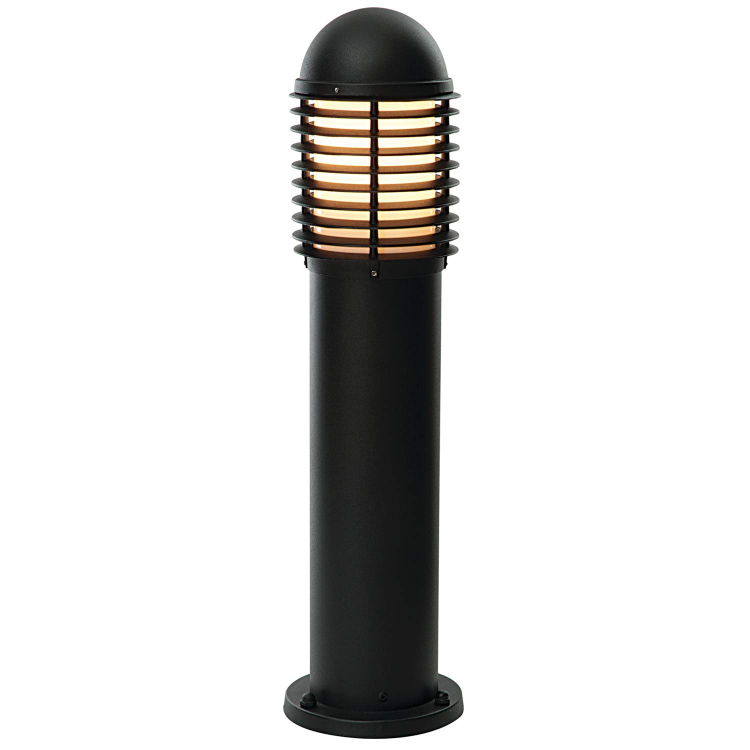 Loops Matt Black 650Mm Outdoor Ip44 Bollard Light Lamp Post – Garden Driveway Patio Pathway Illumination Pillar – E27 60W Bulb – 65Cm Tall Outside Courtyard Lighting – Led Compatible