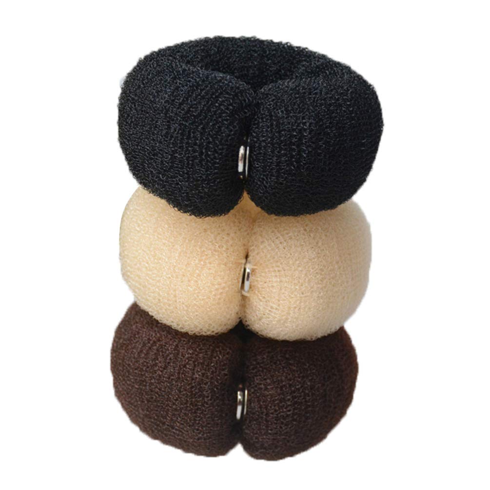FRCOLOR 3 Pièces Bigoudis Nylon Flexibles Accessoires Pour Chignon Fabriquant De Chignons Pour Femmes Et Filles Bricolage Boucles Et Queue De Cheval