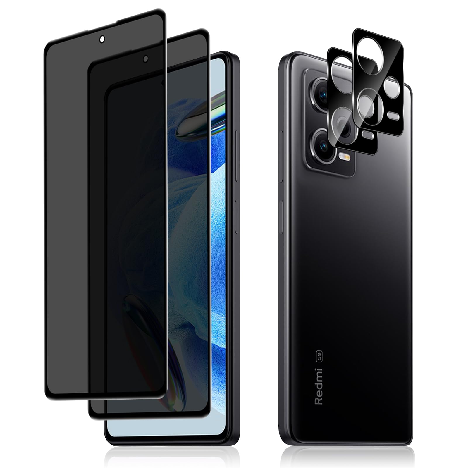 Lot De 2 Protections écran Verre Trempé Anti-espion Pour Xiaomi 15T 5G - 9H Dureté, Angle De Vision 30°, Protection Confidentialité (sans Empreinte)