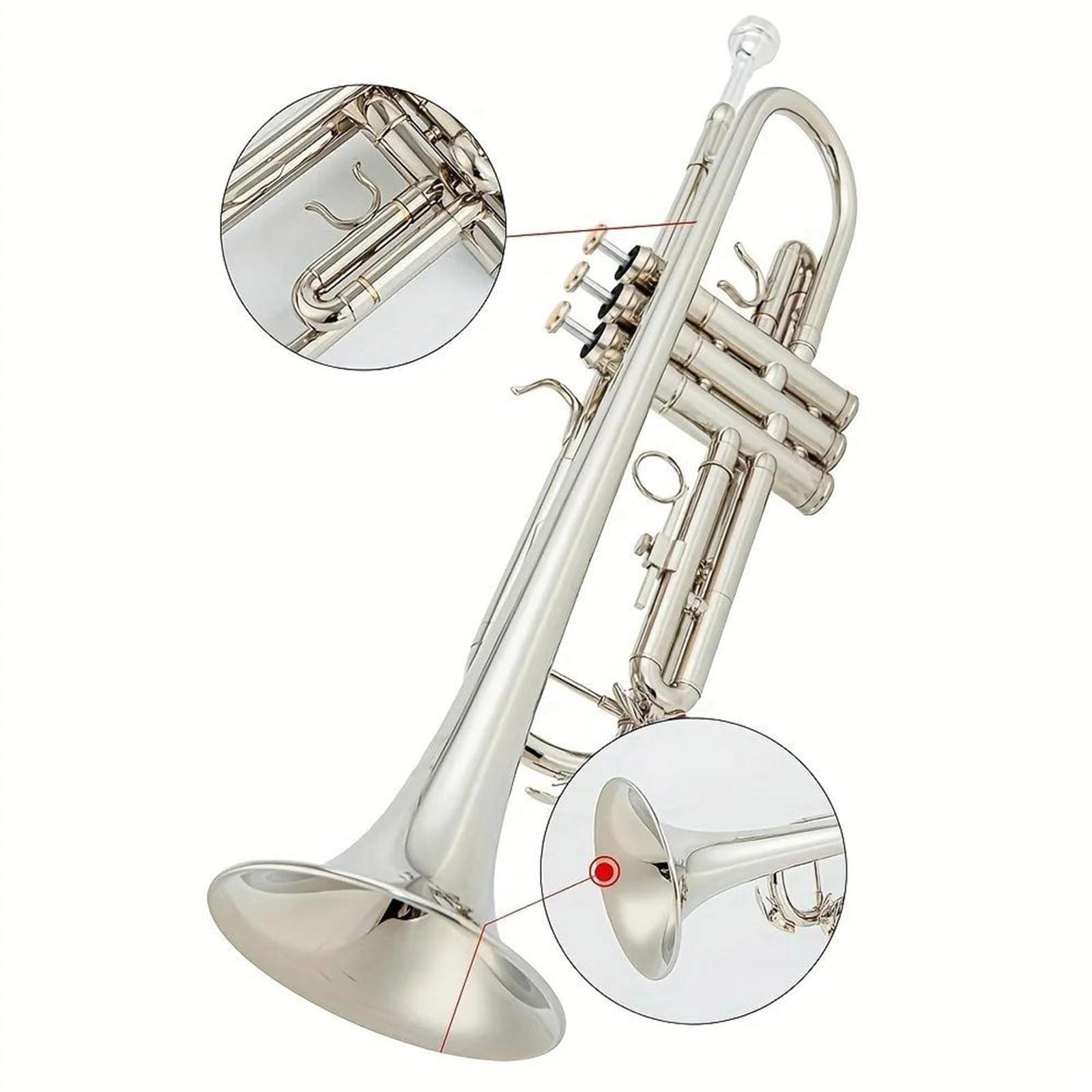 Standard Trompeten Trompete Flach B Messing Vernickelt Professionelle Trompete Instrument Anfänger Standard Trompete