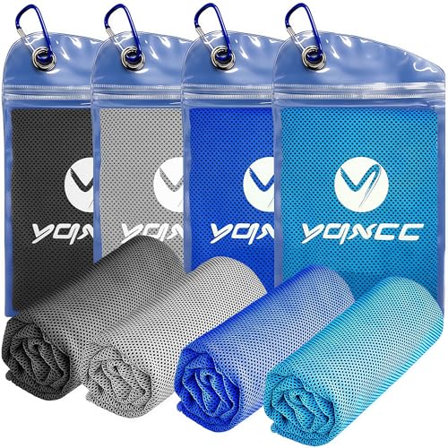 YQXCC Cooling Towels | 4 Pack 40'x12' | Cool for Neck | Microfiber Soft Breathable Chilly for Sports, Yoga, Golf, Gym, Camping, Running, Workout & More Activities