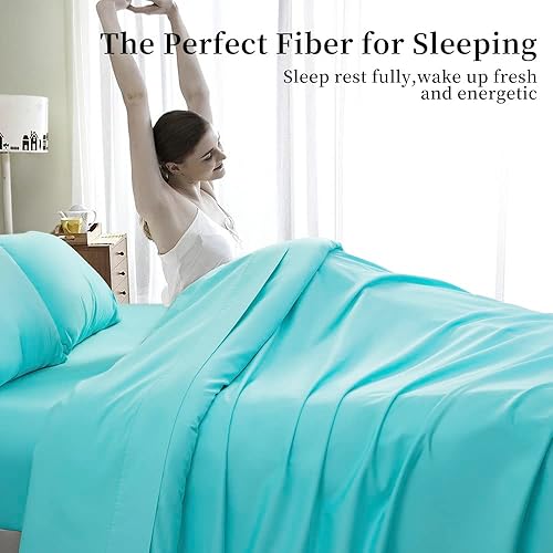 Miniatura 4 de Juego de sábanas de 100% algodón egipcio, tamaño matrimonial, juego de sábanas pesadas de 1000 hilos, muy suaves con sábanas de bolsillo profundo de
