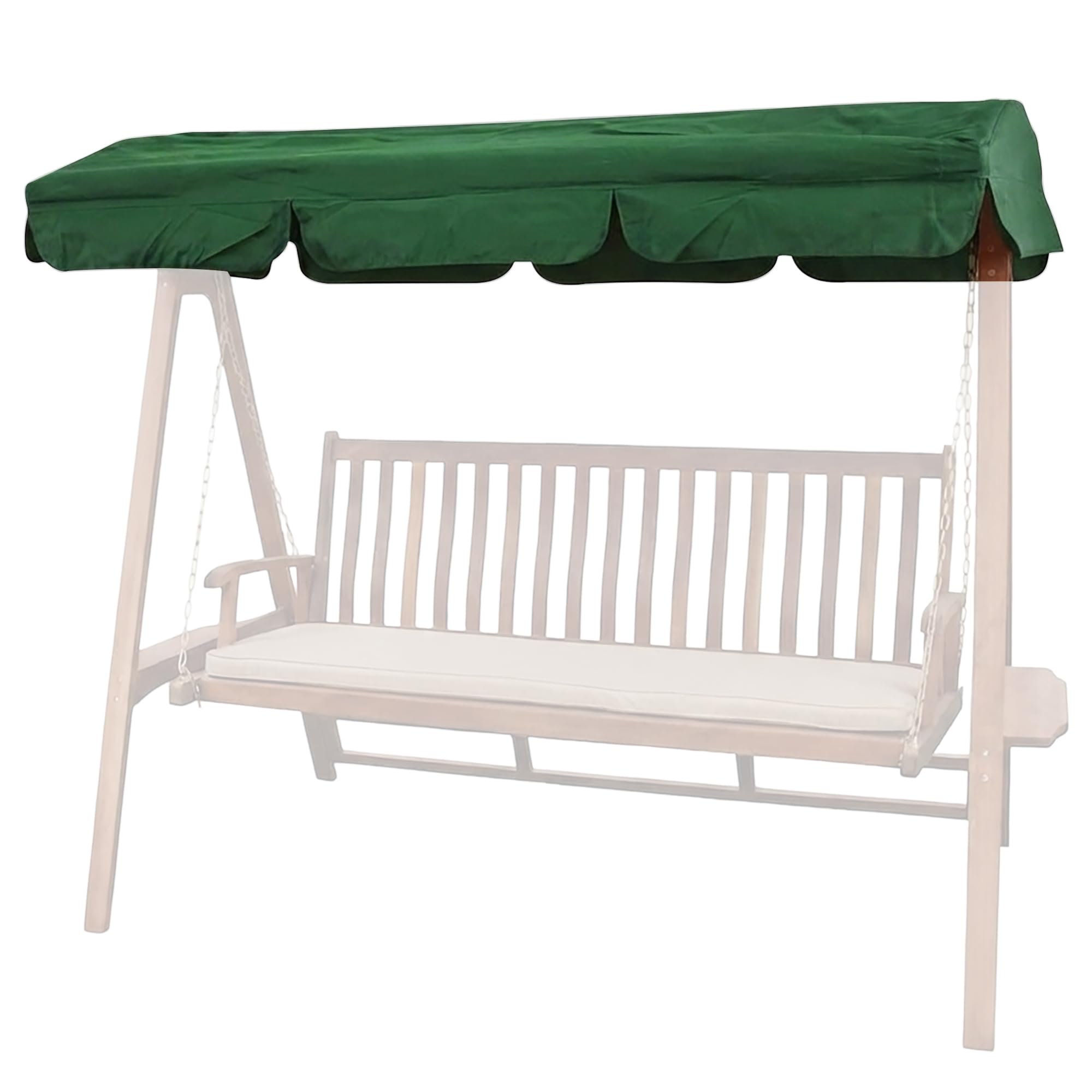Garden Market Place 2 Seater Garden Swing Seat Replacement Canopy, Green Shower-Proof and Fade-Resistant Polyester, Strengthened Corners, 142 x 120 cm