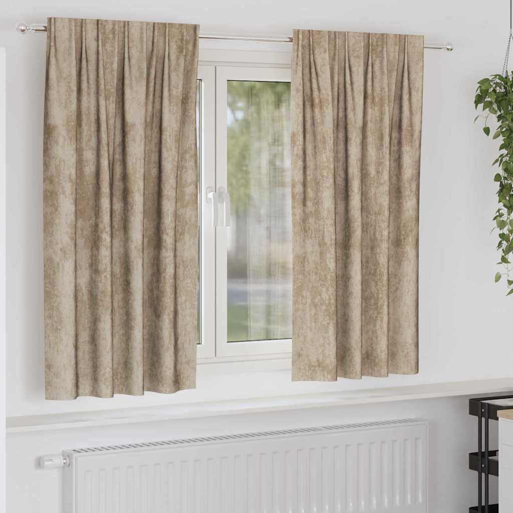 Rideaux en velours champagne au design élégant et occultant pour fenêtres de chambre