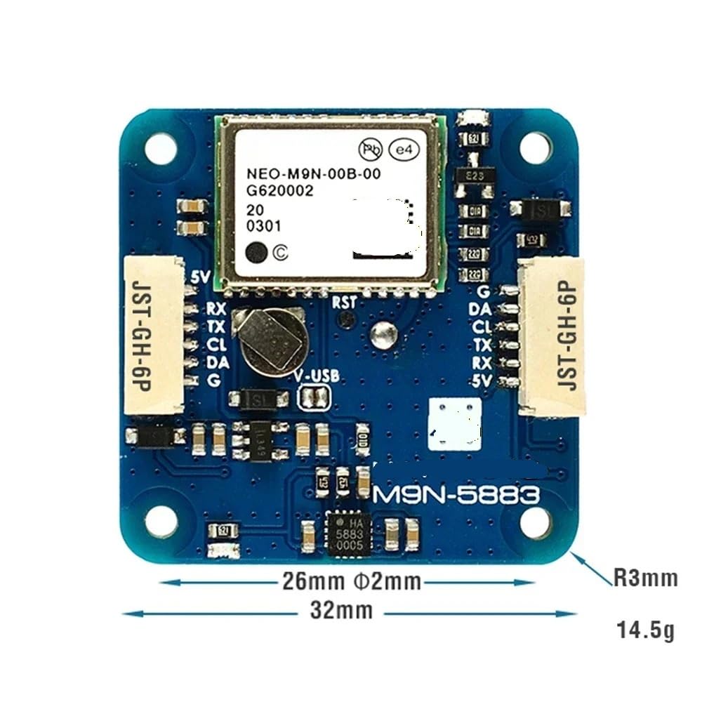 M9N-5883 GNSS & COMPASS 4-5,5 V 32 x 32 x 10 mm 14,5 g pasuje do drona RC FPV o długim zasięgu