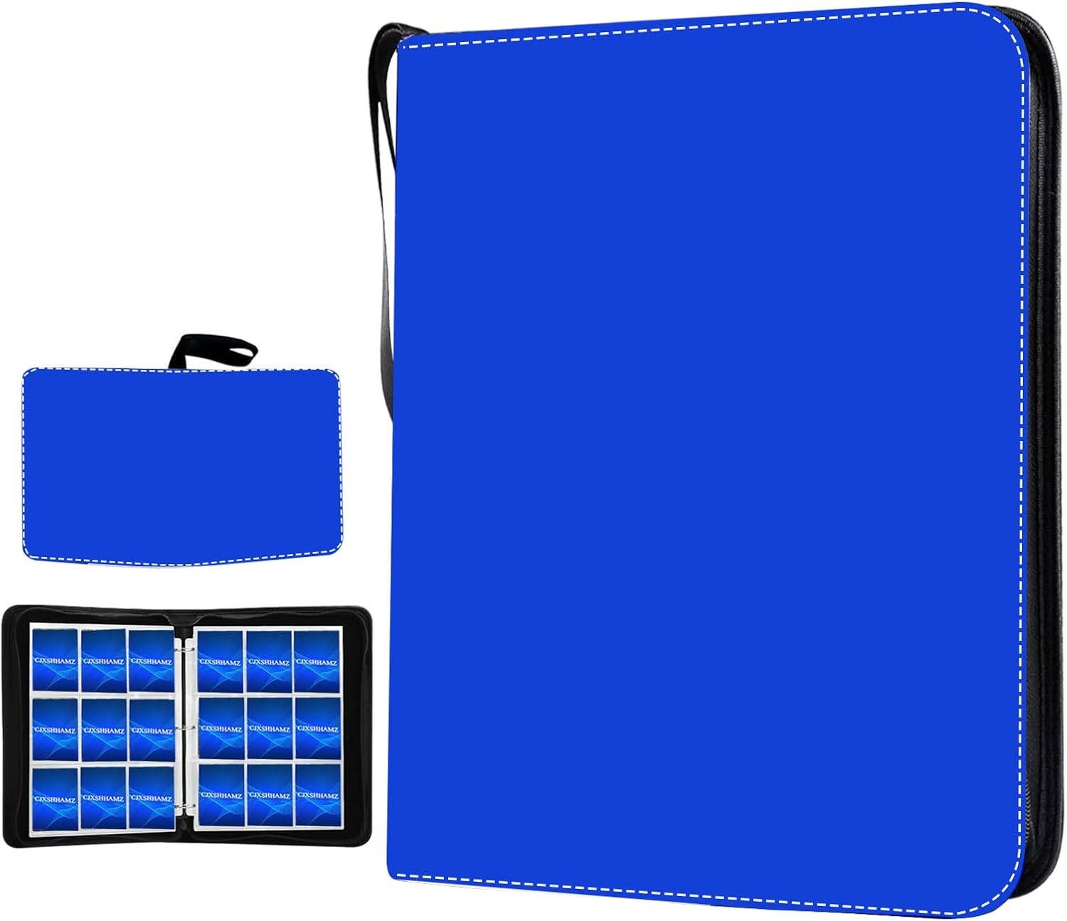 Baseball Card Binder Album with 900 Pockets - Perfect for Trading, Football, and TCG Cards - Sports Card Binders with 50 Sleeves (Large-Sport Blue)