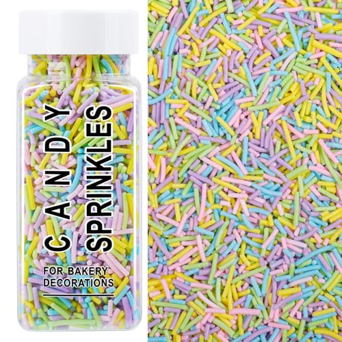 Easter Jimmies Sprinkles, Edible Pastel Sprinkles For Baking Topping, Cupcakes, Cookies, Ice Cream & Cake Decorating, Spring Baby Shower Birthday Party Supplies