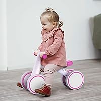 Vista 8 de SEREED - Bicicleta de equilibrio para bebés de 1 año, niños y niñas de 12 a 24 meses, primera bicicleta para niños de 4 ruedas, regalos de primer