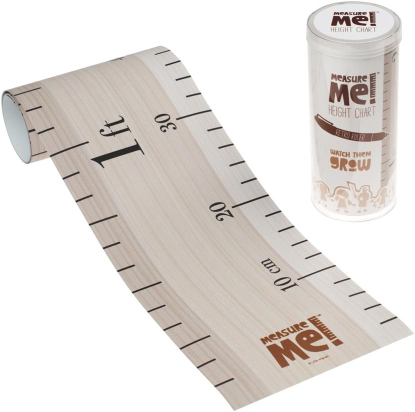 Measure Me! Baby Roll-up Growth Height Chart for Children Kids Room - Retro Ruler