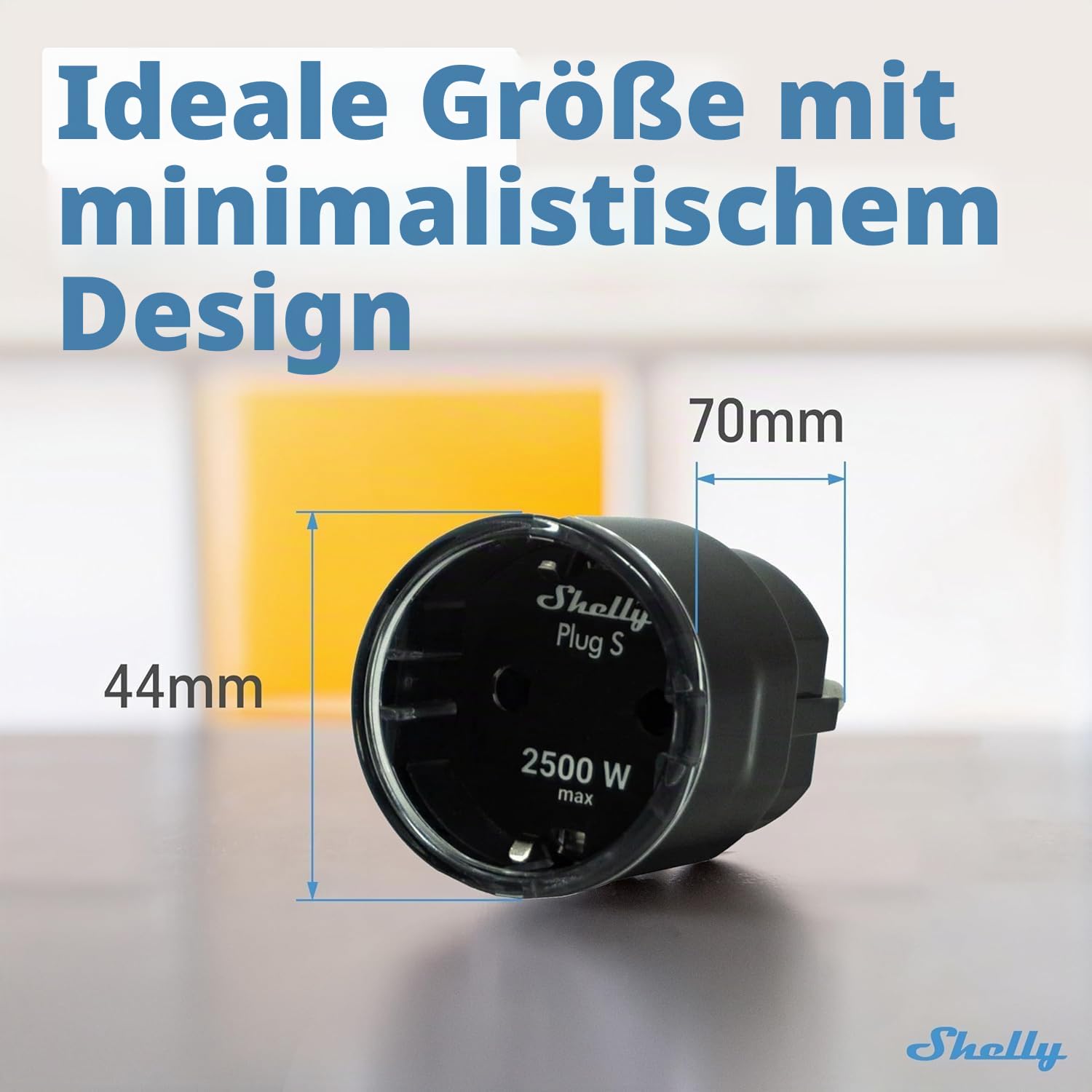 SHELLY WLAN-Steckdose Plus Plug S, 12 A, Messfunktion, schwarz. 5 Stück
