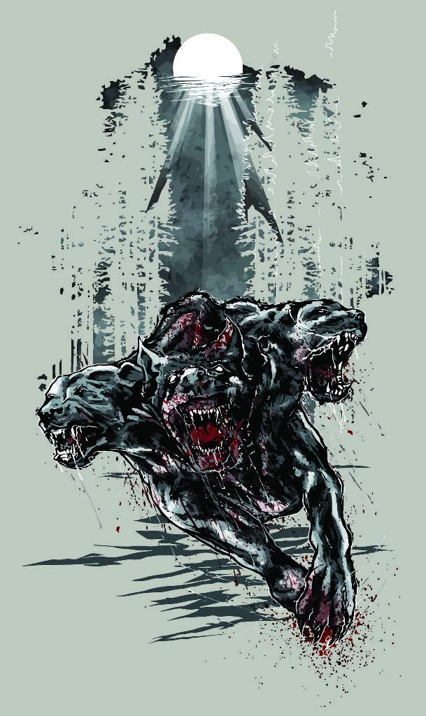 Fizdi - Framed Canvas Wall Painting - Cerberus - Art Print for Home & Office Wall Decor.|15 Inches X 25 Inches||PRT_3962-15-25|