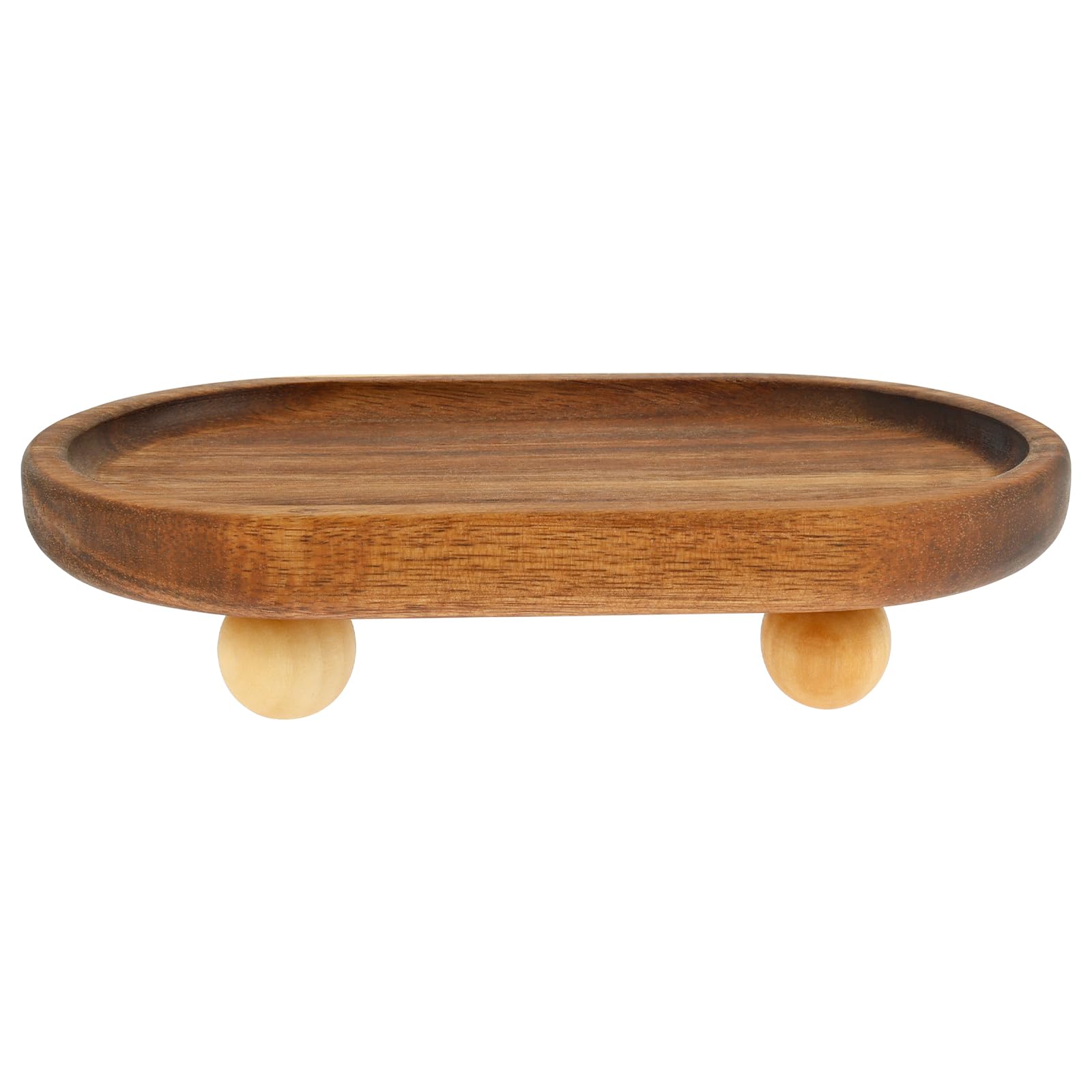 Eyoulife Ellipse Wooden Display Riser Stand, Multipurpose Smooth Round Oval Pedestal Tray For Candles Plants Bottles Vases Soap Dispenser(Ellipse)
