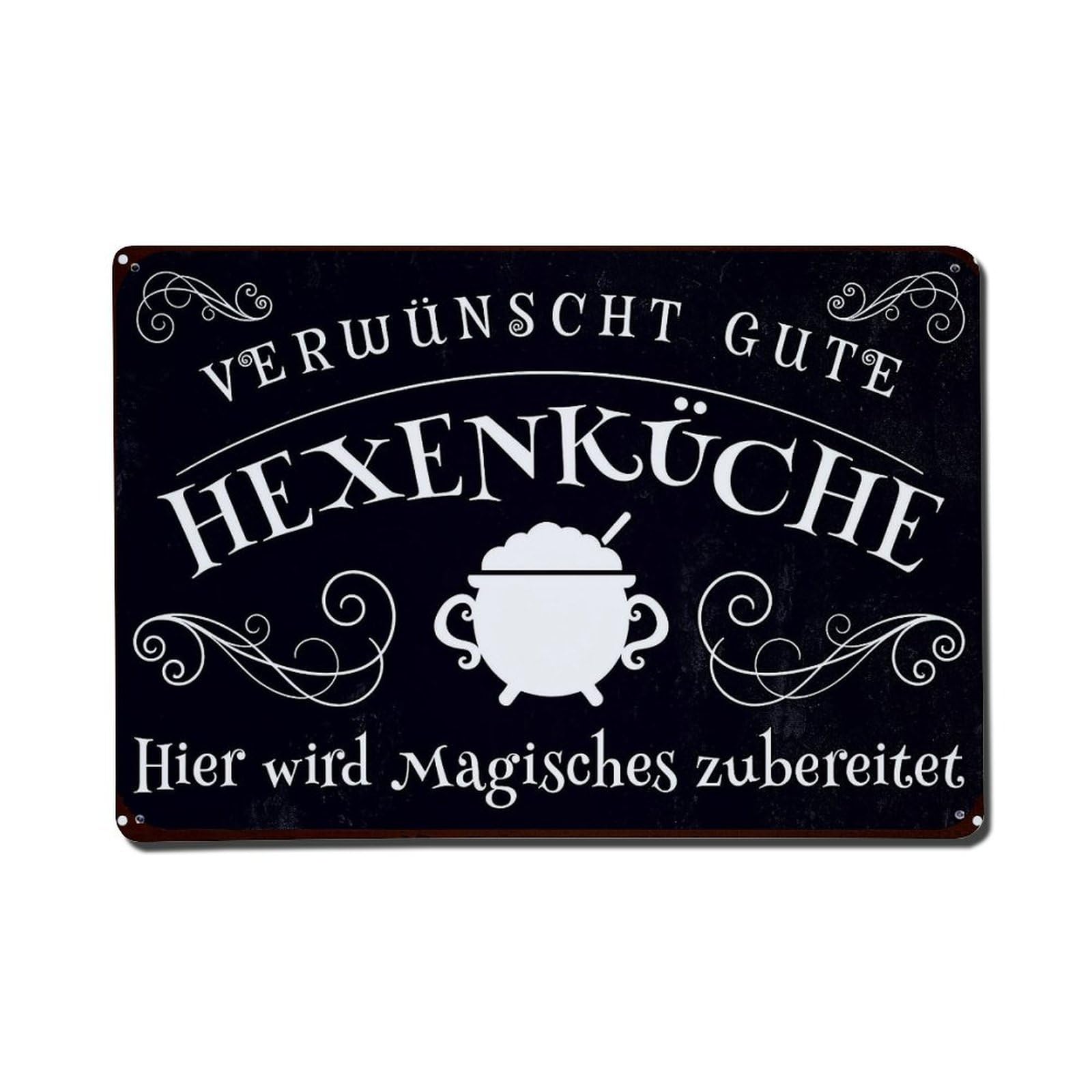 Cursed Good Witch's Kitchen Here Magical Things Are Prepared Metal Tin Sign Plaque