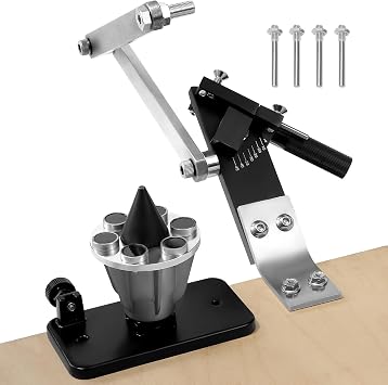 VEVOR Lawn Mower Blade Sharpener and Balancer, 15 - 45 Adjustable Lawnmower Blade Sharpening Tool with 4 Adapter Pins, Ball Bearings & 25mm Enlarged Handle, Compatible with Most Angle Grinders
