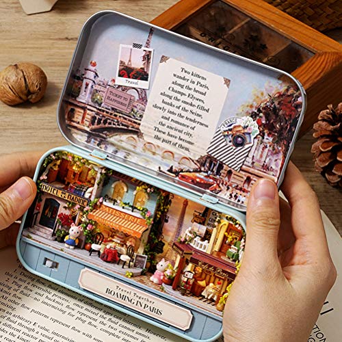 Deeabo Box Theater Diy Holzhaus für Puppen, Miniaturhaus Nostalgisches Thema Puppenhaus Möbel Zubehör Diy Montieren Haus… – Bild 5