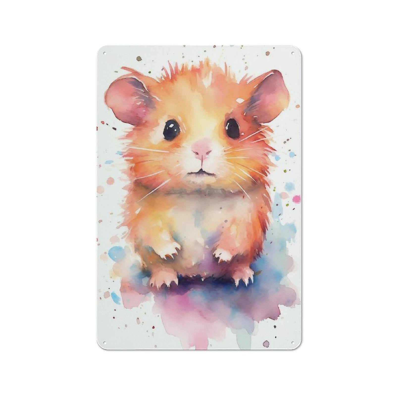 Shop Front Style Guinea Pig Watercolors Cafe Metal Sign 30x20cm, Bistro Wall Plaque for Tea Room, Shop Wall Or Breakfast Area
