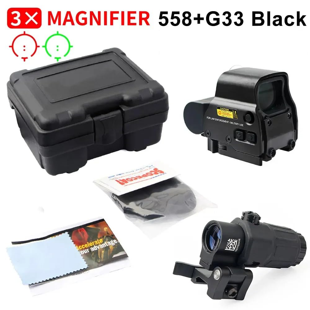 558 G33 Sight Combo 3X Green/Red Dot with Magnifier Quick Detach Mount 20mm