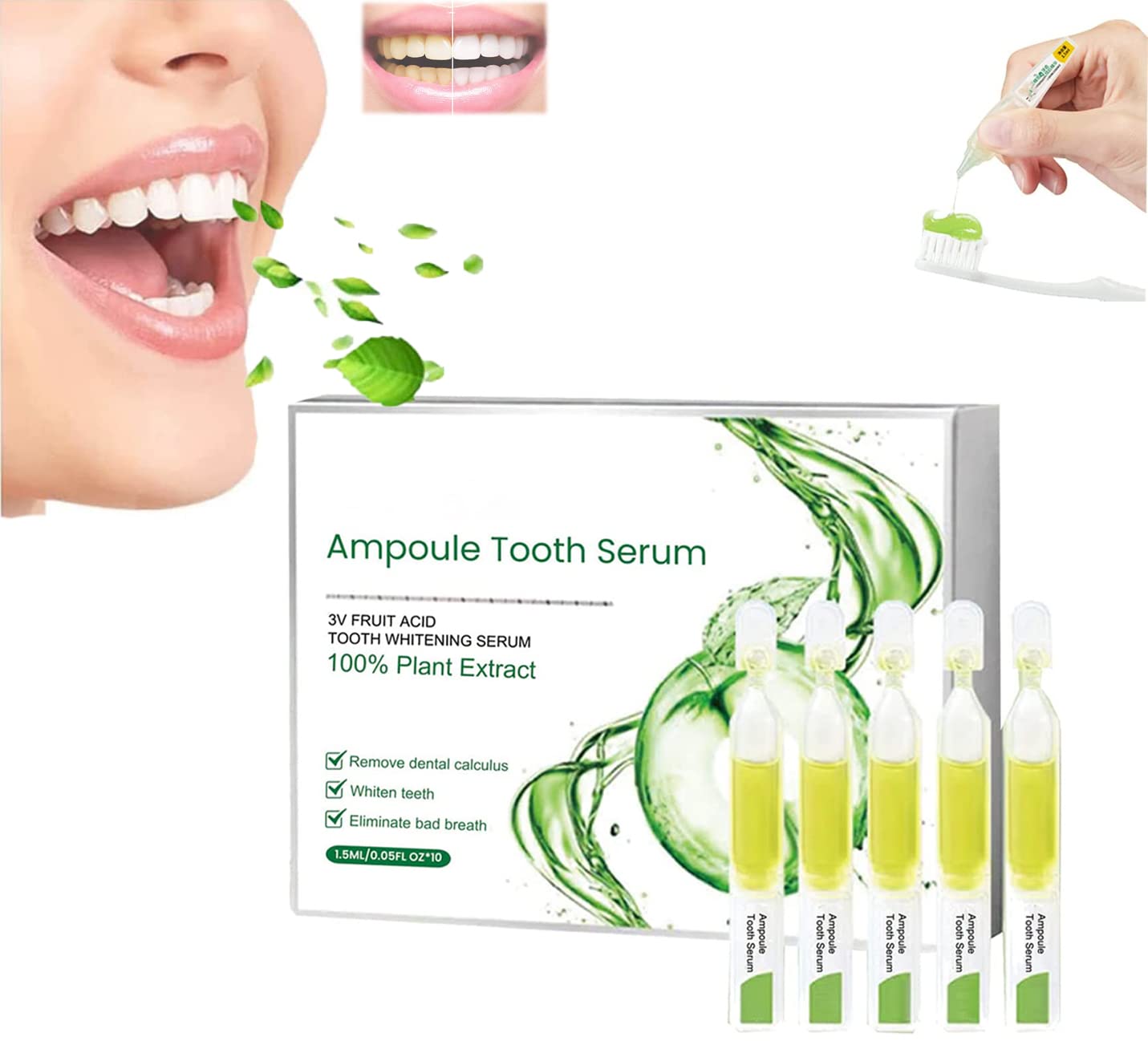 TLOPA Ampoule Toothpaste, TLOPA Ampoule Tooth Serum, Ampoule Essence Toothpaste, Teeth Whitening Essence, Removal of Tartar and Plaque (1PCS)