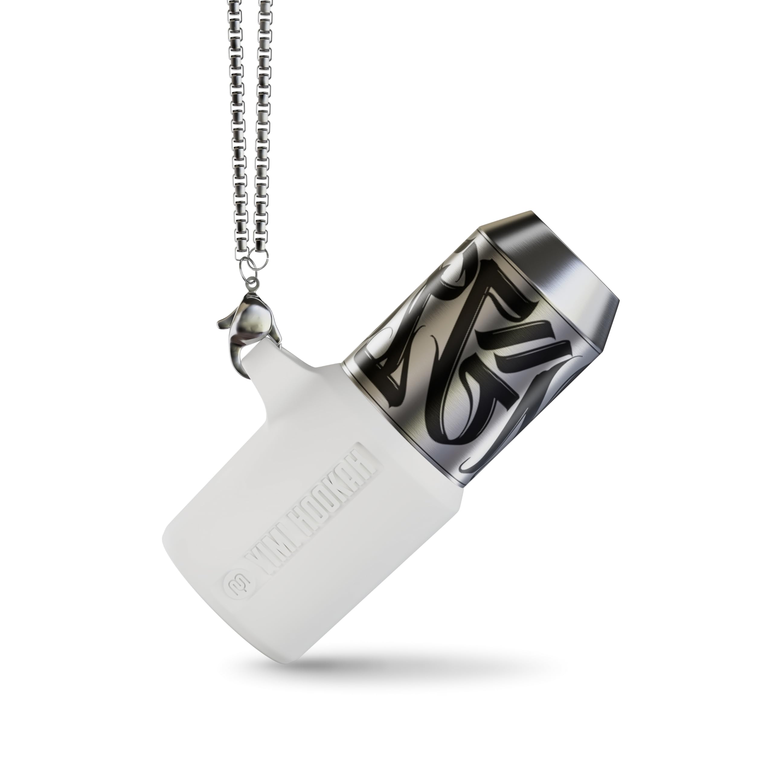 YIMI HOOKAH Mouthpiece with Chain Engraved 304 Stainless Steel Silicone Design Anti-Loss Portable Hookah Personal Hookah Tip with