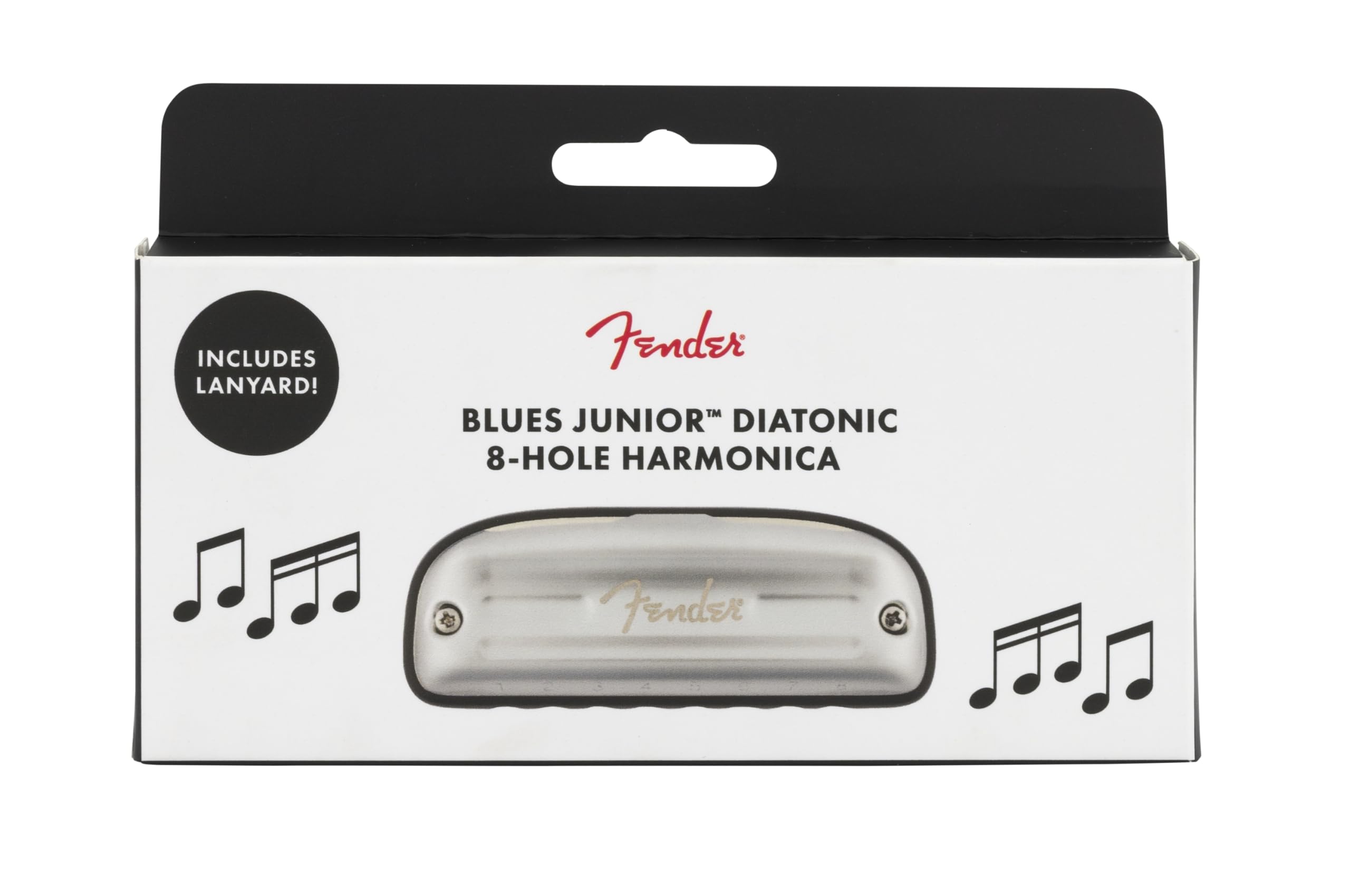 Fender Blues JR Diatonic 8 Hole Harmonica, Key of C, Silver - Image 4