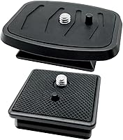 Vista 1 de Paquete de 2 adaptadores de montaje de cámara de trípode de liberación rápida de 1.614 in y 1.693 in, 2 tamaños de placa QR, trípode de cámara