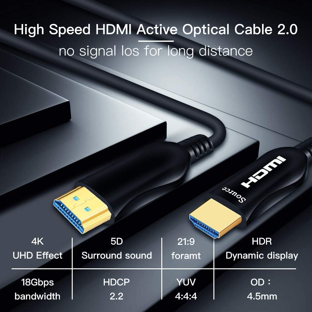 Exclusive Special Shuliancable Fiber Optic HDMI Cable, HDMI Optical Cable Support 4K@60Hz/4:4:4 HDR HDCP High Speed 18Gbps HDMI Lead (16Ft/5M) Exclusive Discount 70% Price Shuliancable Fiber Optic HDMI Cable, HDMI Optical Cable Support 4K@60Hz/4:4:4 HDR HDCP High Speed 18Gbps HDMI Lead (16Ft/5M)